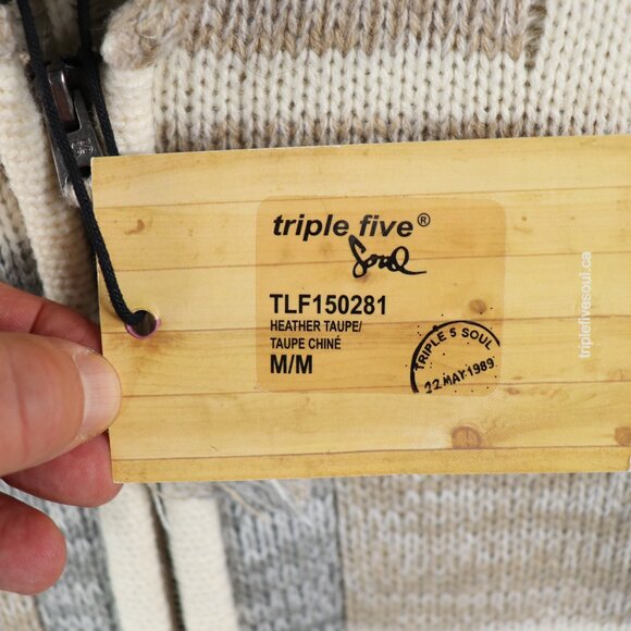 Triple 5 Soul Women's Medium Full Zip Sweater BNWT Brown and Gray - Picture 2 of 12